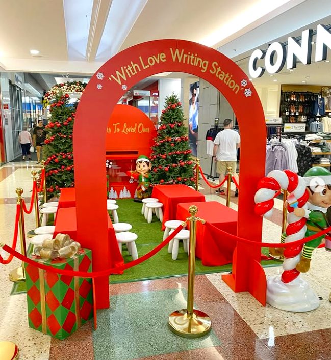 With Love Writing Station Christmas activation with elf character